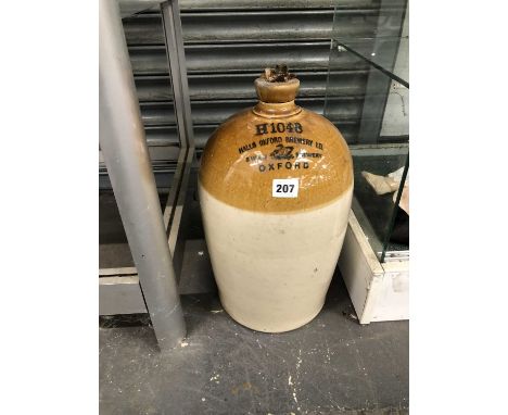 A Powell of Bristol two tone stoneware flask for Hall's Oxford Brewery