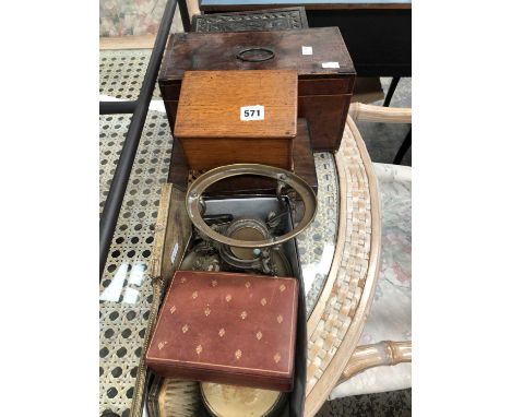 A Georgian tea caddy and various other boxes etc.
