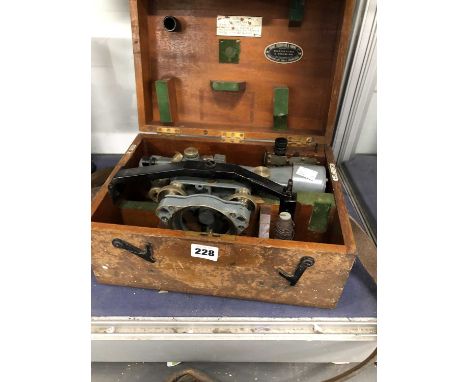 A Cooke, Troughton and Sims wooden cased theodolite