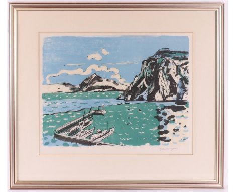 Wiegers, Jan (Oldenhove 1893 A'dam-1959) "View of Capri", signed in full in pencil l.r., color lithograph/paper, image size h