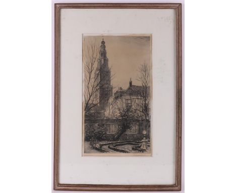 Prins, Riekele (1905 Kollumerzwaag - Groningen 1954) "Martinitoren Groningen", signed in full in pencil l.r., etching/paper, 