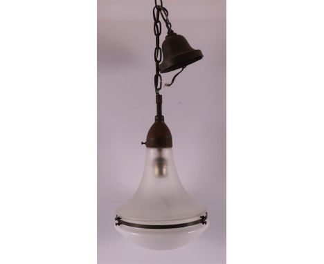 A 'Luzette' pendant lamp designed by Peter Behrens for Siemens, 1st half of the 20th century, l 43 cm (measured without chain