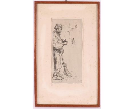 Waning van, Gijsbertus MWF (Martin) (The Hague 1889-1972) "Street sweeper", signed in full pencil l.r., etching/paper, h 25 x