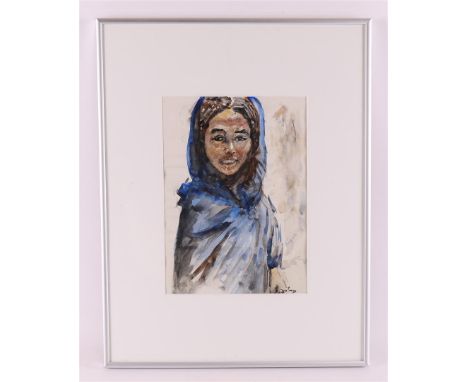 Dulmen Krumpelmann, Erasmus Bernhard van (Kreuznach, D. 25-8-1897- Zeegse 21-6-1986) "Portrait of an Arab girl", signed in fu