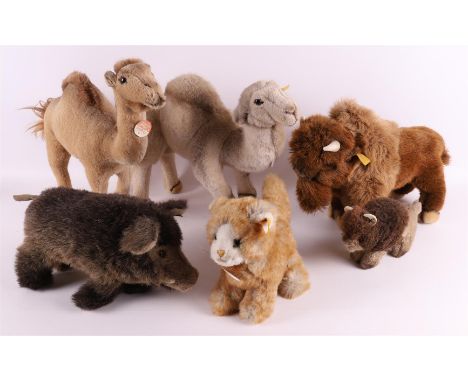 A lot of various plush Steiff animals, Germany, 2nd half of the 20th century, tot. 6x.