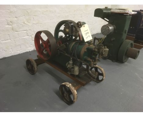 A Frank Hartop AV small horizontal petrol engine understood to be from 1927.