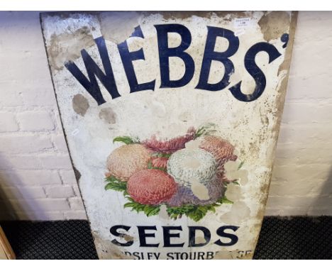 An enamel sign, advertising Webb's seeds, Stourbridge.