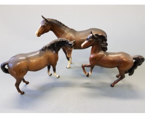 Six Beswick ceramic horses.