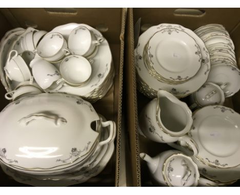 A H&C Chodau tea and dinner service including teapot, turine, plates, teacups, etc.