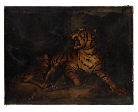 French School, early 19th CenturyA tiger oil on canvas116.9 x 151.5cm (46 x 59 5/8in).unframedThis lot is subject to the foll