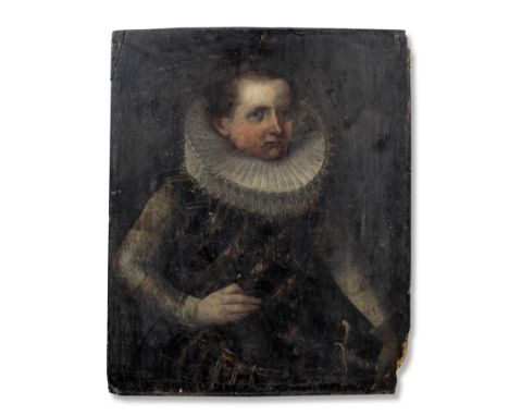 Circle of Lavinia Fontana (Bologna 1552-1614 Rome)Portrait of a boy, half-length, in a black doublet with white sleeves inscr