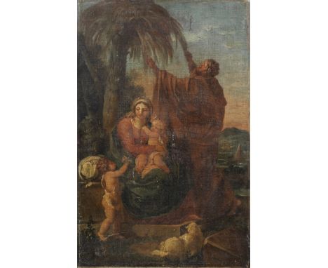 Manner of Nicolas Poussin, 18th CenturyThe Holy Family with the Infant Saint John in a landscape oil on canvas70.4 x 46cm (27