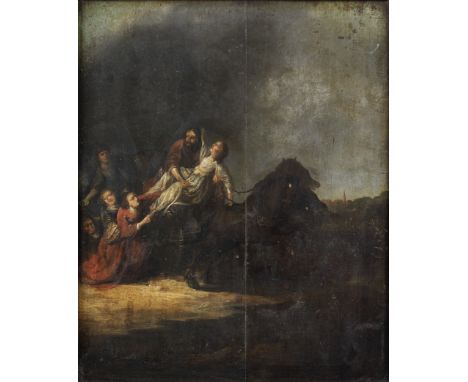 Follower of Rembrandt Harmensz. van Rijn (Leiden 1606-1669 Amsterdam)The Abduction of Proserpina oil on panel56.7 x 45.6cm (2