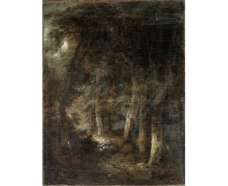English School, early 19th CenturyA wooded landscape with a drover and his herd oil on canvas60.2 x 45.6cm (23 11/16 x 17 15/