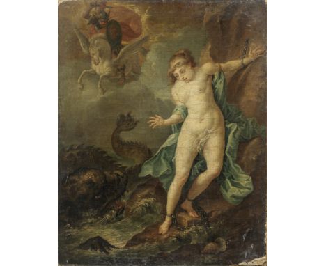 German School, 18th CenturyPerseus and Andromeda oil on canvas65.2 x 51.2cm (25 11/16 x 20 3/16in).unframedThis lot is subjec