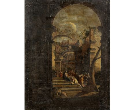 Follower of Niccolò Codazzi (Naples 1642-1693 Genoa)An architectural capriccio with the Adoration of the Magi oil on canvas94