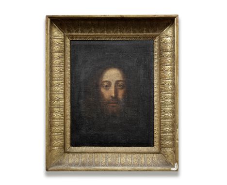 Italian School, 17th CenturyHead of Christ oil on canvas laid on board46.8 x 36.7cm (18 7/16 x 14 7/16in).This lot is subject