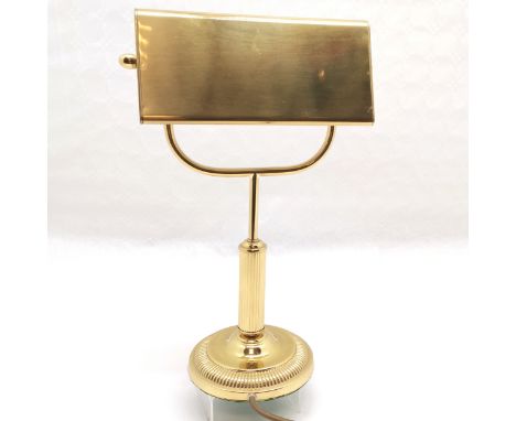 Contemporary Brass desk lamp, 40 cm high x 24 cm at widest point, Not tested. 