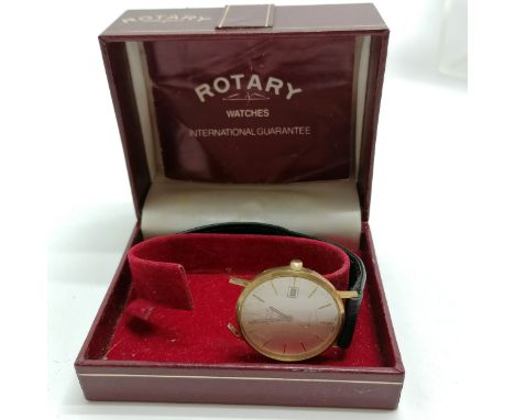Rotary gents 9ct gold cased quartz wristwatch - a/f for spares / repairs - SOLD ON BEHALF OF THE NEW BREAST CANCER UNIT APPEA