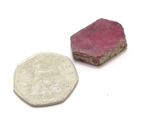 Piece of rough ruby - 2.6cm across &amp; 8.5g 