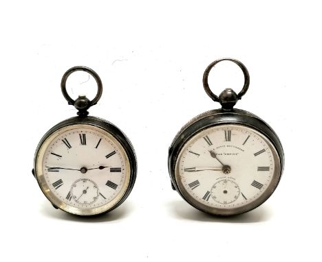 Chester silver cased gents pocket watch with reversing pinion movement (48mm case - hands a/f) t/w silver engine turned cased