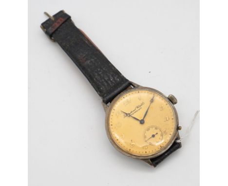 IWC, Interantional Watch Company, Schaffhausen: Herrenarmbanduhr/Beobachtungsuhr, um 1930Sehr großes Kaliber 4,3cm, Originalz