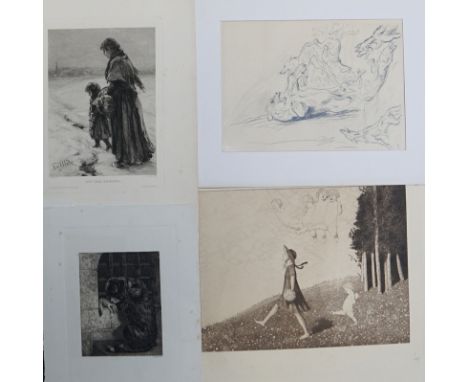 Sammlung deutscher Künstlergraphik um 1900: Impressionisten etc.Radierungen von: Willy Münch-K´He Vorabzug "eilige Fahrt", Ri