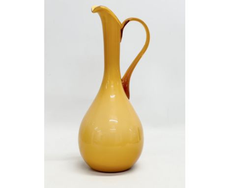 Empoli, Italy. A large Italian Mid Century glass pitcher. 1960/1970. 37cm