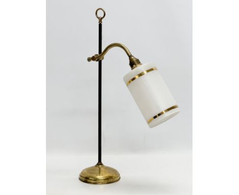 A 1930’s brass adjustable table lamp. 50cm