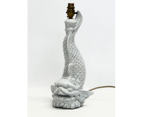 Casa Pupo. A Mid 20th Century ceramic Koi Fish table lamp. Casa Pupo, London. 41cm