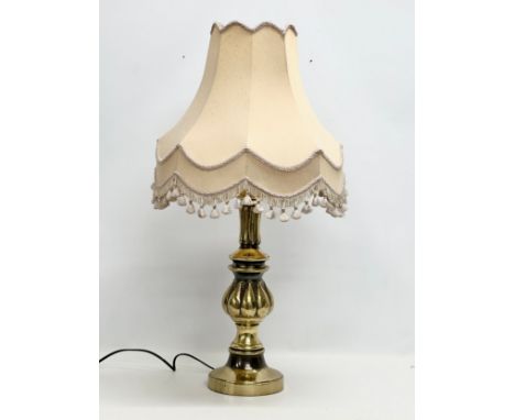 A large brass table lamp. 80cm