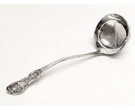 A large good quality 19th Century Victorian, Scottish silver ladle by William Graham Taylor. Glasgow, 1872. 257g. 32cm