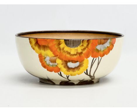 Clarice Cliff. A “Rhodanthe” pottery bowl. By Clarice Cliff for Newport Pottery. A. J. Wilkinson LTD. 20x8.5cm