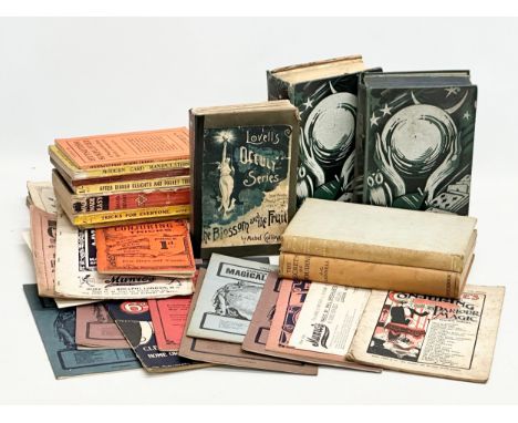 A rare collection of 19th and Early 20th Century books, catalogues and magazines on Magic and The Occult etc.