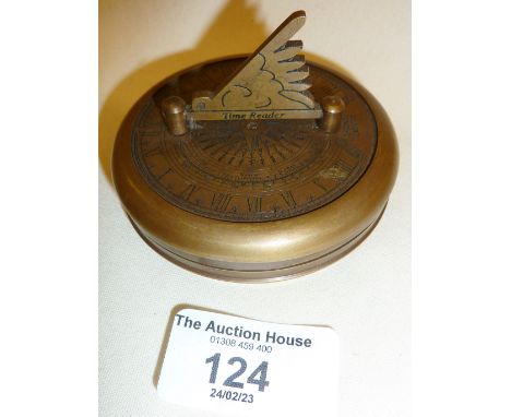 Reproduction brass Gilbert pocket sundial and compass