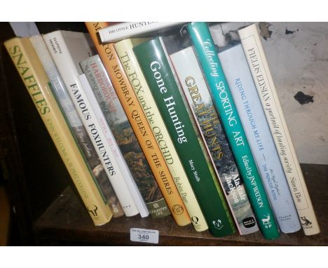 Various hardback books on hunting and horse riding
