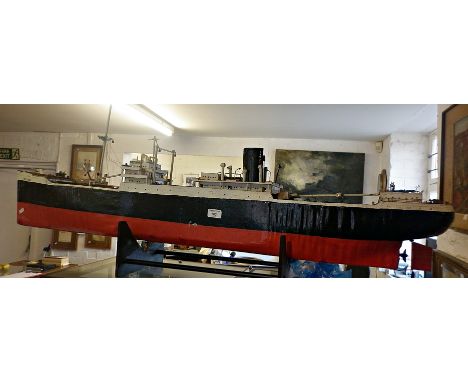 Scale model of a cargo passenger ship, 51" long and named "Fort Indus"