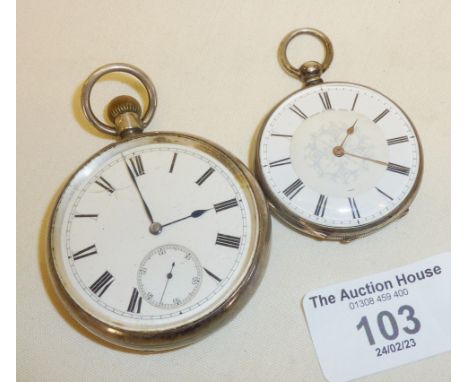 Two silver cased pocket watches, a gents' hallmarked for Birmingham 1889, maker JR. Finely engraved ladies' pocket watch, ena