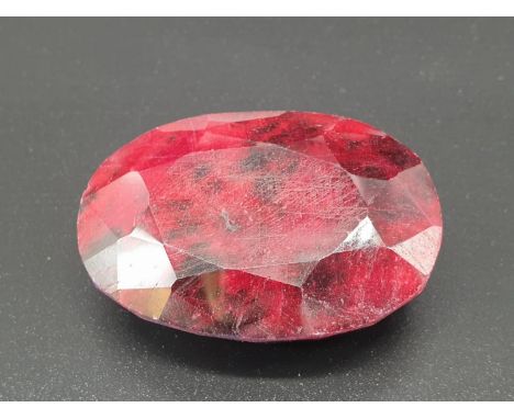 278.25 Cts Natural Ruby. Oval shape. IDT certified 
