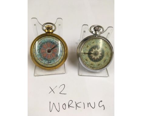Vintage x2 gaming POCKET WATCHES.  Both working. 