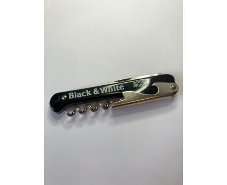 Vintage 1960's/70's PENKNIFE advertising Black &amp; Whyte Scotch Whisky.  Complete with corkscrew and bottle opener. 