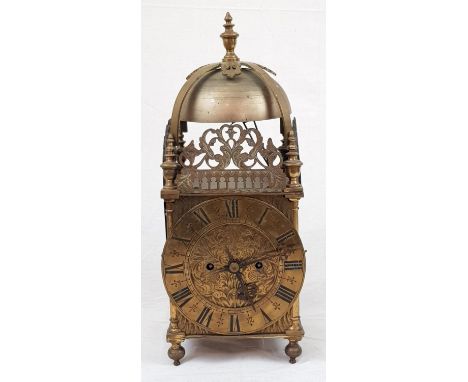 A Late 19th Century Brass Lantern Clock by the Goldsmith's Company of London. Has all working parts but In need of mechanical