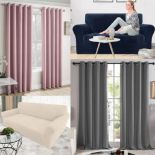 12 x Curtains & Slipcovers Mixed Lot - RRP £319.95