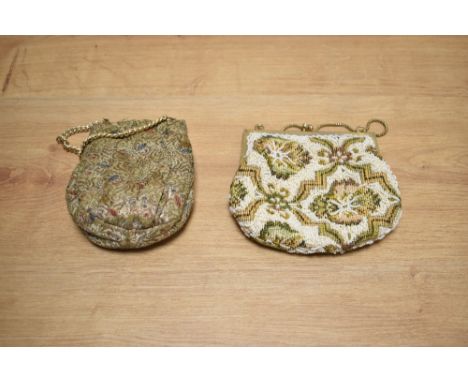 Two vintage hand bags, including silk Art Deco evening bag.
