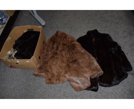 Four vintage ladies fur jackets one being Coney and another possibly wolf etc.