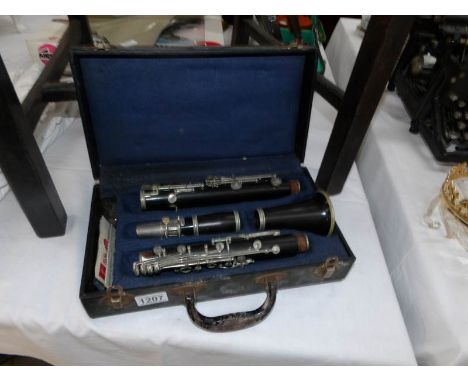 A cased clarinet