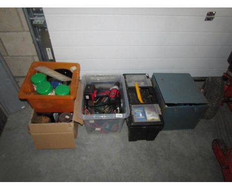 A mixed lot of hand and power tools