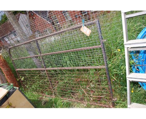 A meshed metal farm gate, 7' gate x 41" high