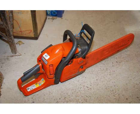 A "Husqvarna" 435 model Chainsaw, 14" cutter bar, chain brake working, good compression and ran when delivered.