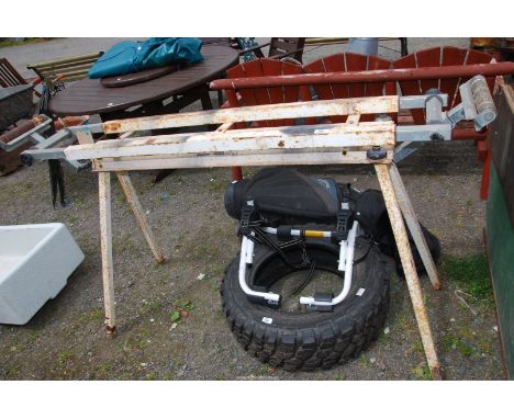 A roller bench, 65'' wide x 37'' high.